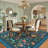Floral Machine Washable Rug Non-Slip Farmhouse Floor Cover, Stain-Resistant Low Pile Indoor Carpet Mat for Living Room-976011403