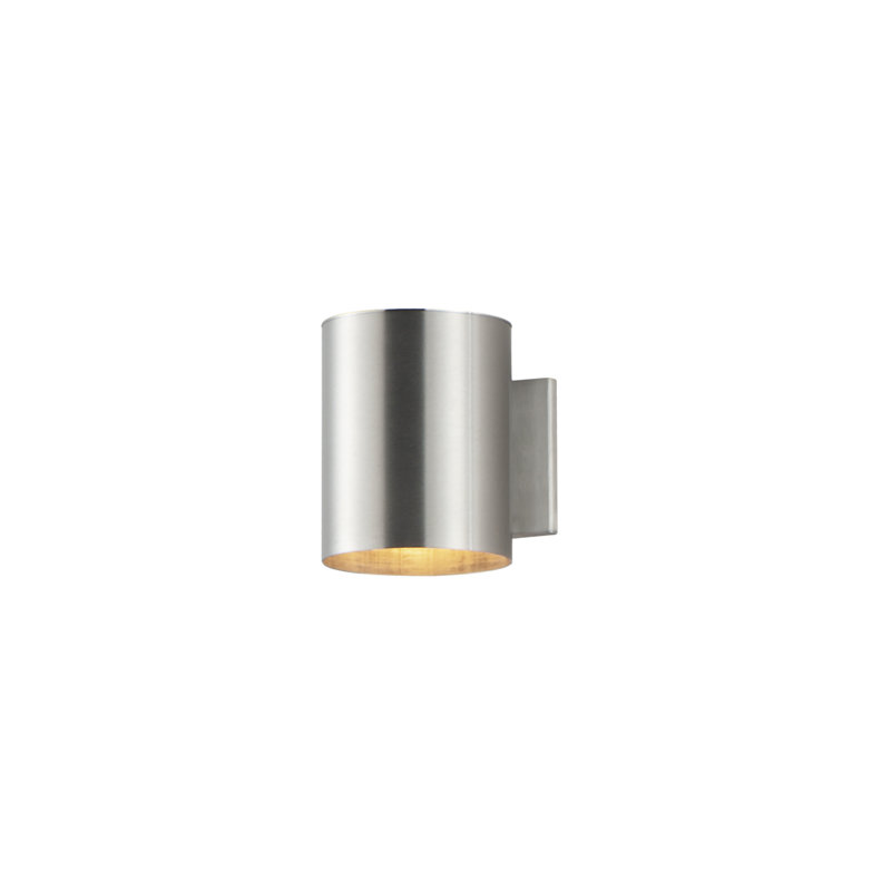 Barbara Aluminum Wall Light, Brushed Aluminum, 7.25" H x 5" W x 6.25" D