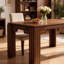 Walnut MDF Spliced Dining Table With Fluted Legs For Six To Eight People Multi Use