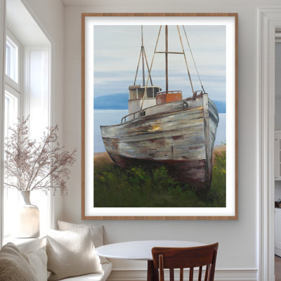 Old Abandoned Boat - Contemporary Transportation Print Decor