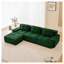 Canapé modulaire en forme de L, canapé en velours côtelé 3 places avec repose-pieds mobile-1119957195-1119957193