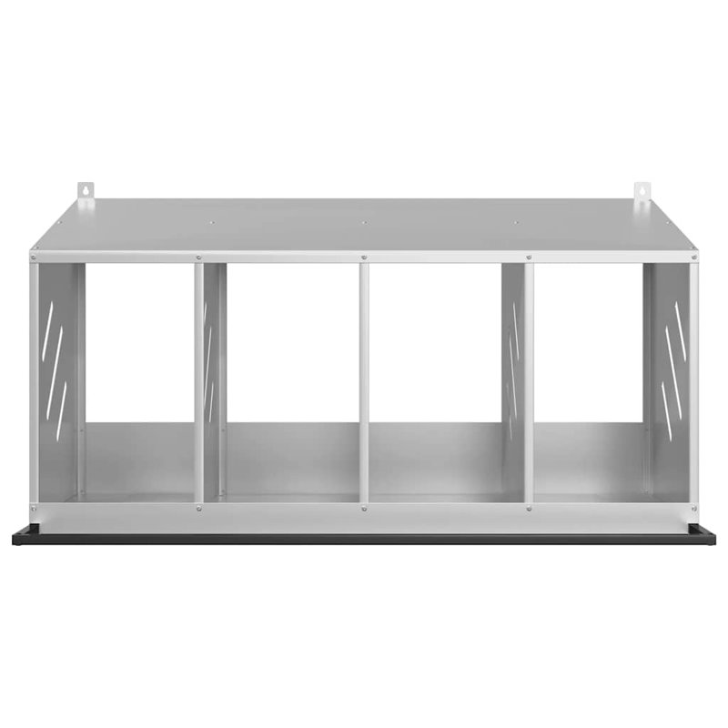 Chicken Nesting Box With 4 Compartments Metal, Silver