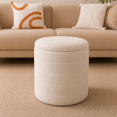 Hugh 40cm Wide No Pattern Footstool Ottoman
