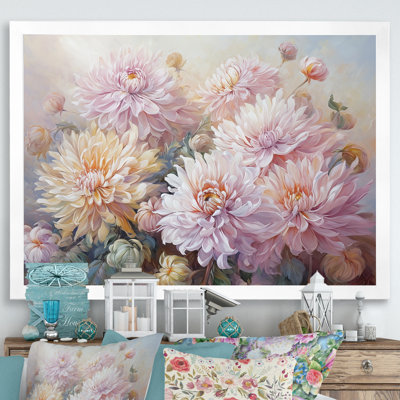 Reproduction d'art sur toile rose et mauve