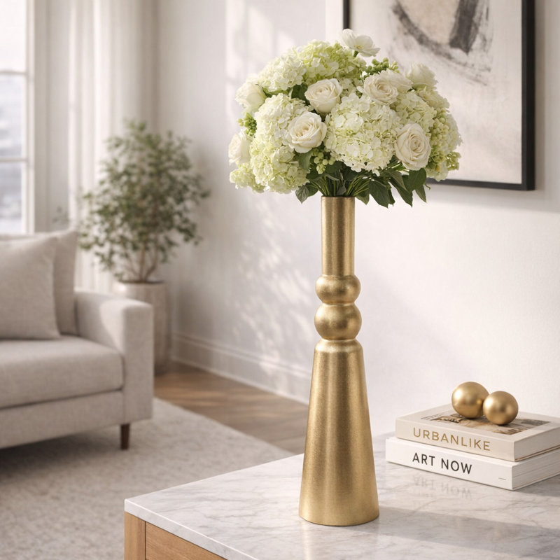 Vase décoratif en métal Leika