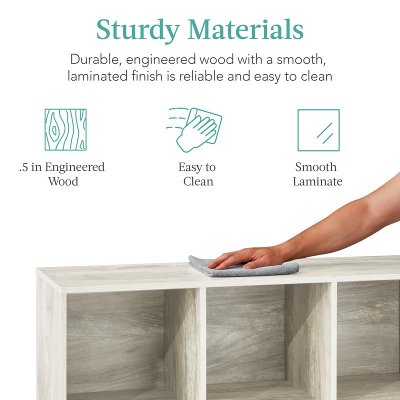 6-Cube Storage Organizer, 13.5in Shelf Opening, Bookcase, Display Shelf, Customizable w/ 3 Removable Back Panels