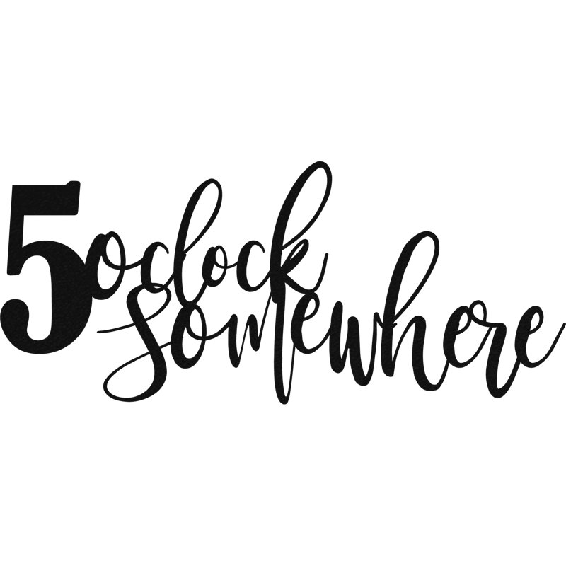Clock Somewhere Wall Décor, 11" H x 25" W x 0.06" D, Black