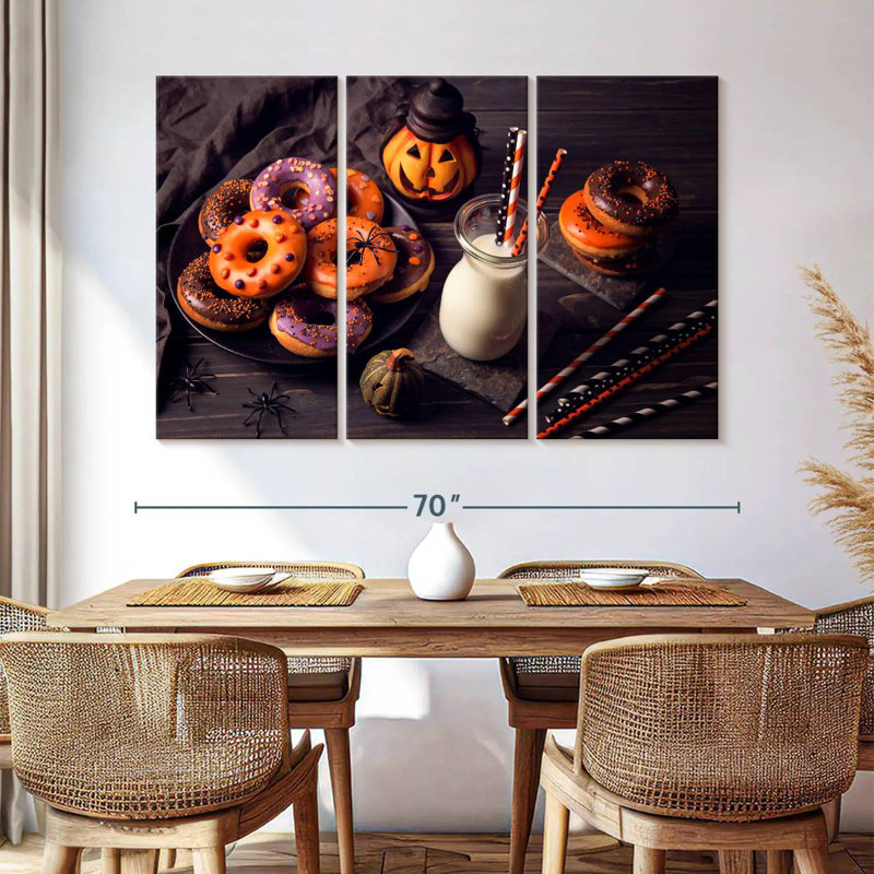 Halloween Donuts And Milk, 28" H x 45" W