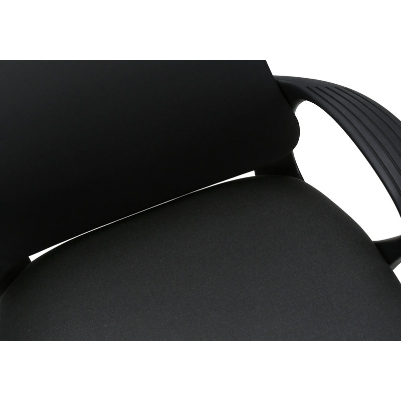 Office Chair, Adjustable Height, Armrests, Swivel, Ergonomic, Work, Black Fabric, Black Metal, Contemporary, Modern