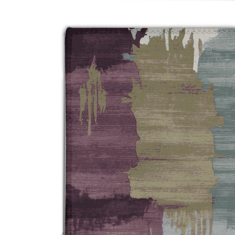 Tapis intérieur et extérieur gris Watercolor, Rectangulaire 2 pi x 3 pi