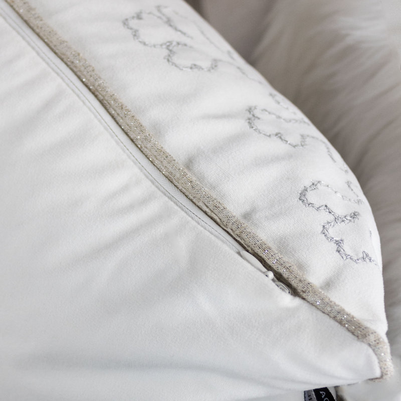 Holiday Square Velvet Pillow Cover & Insert, White