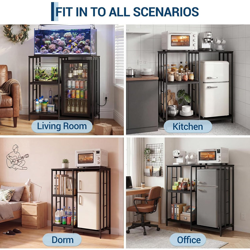 94.4372cm W Iron Storage Rack, Black