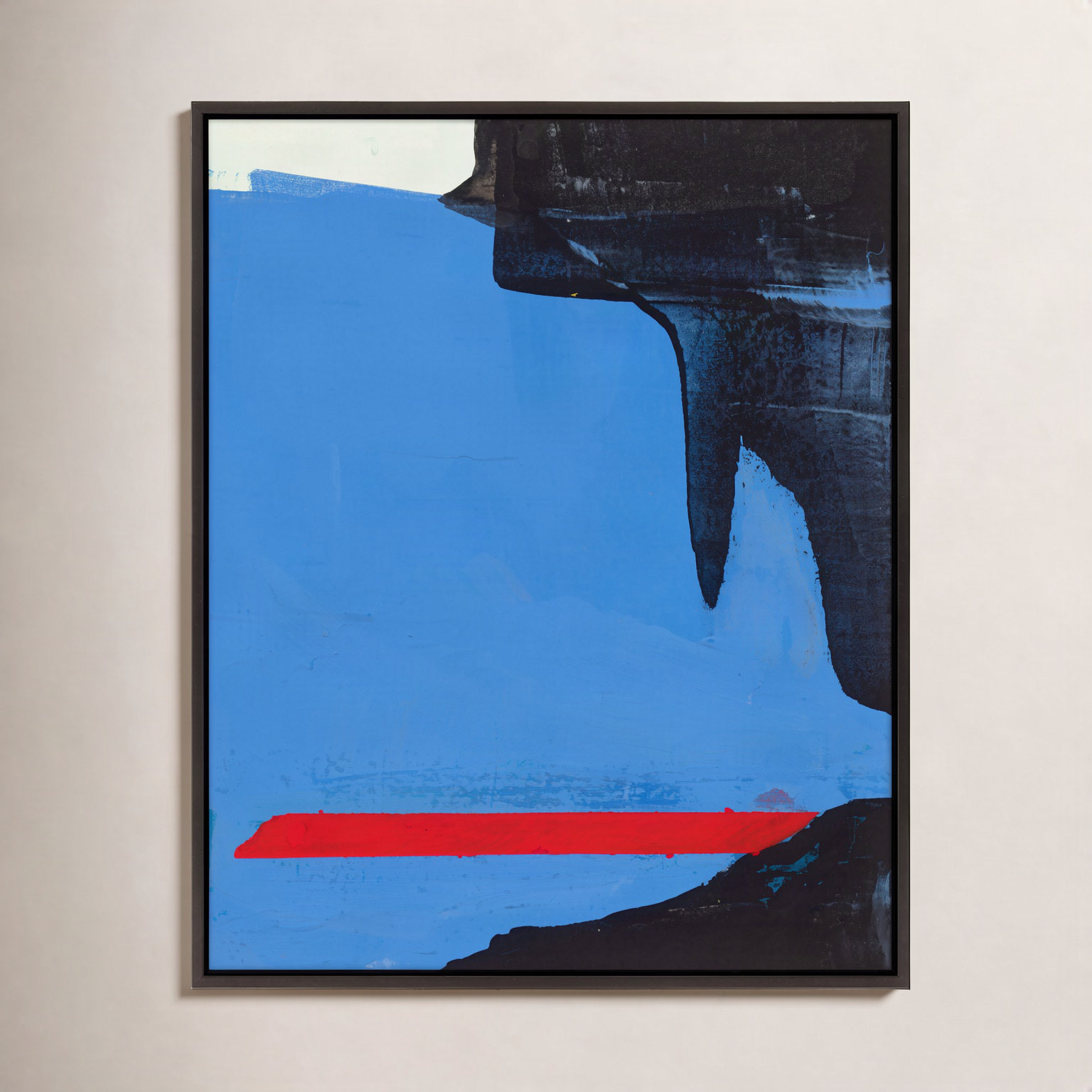 Goulding "Beneath the Blue 3" Painting, 20" H x 16" W x 1.375" D, Black Framed