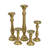S/5 Gold Turned Wood Candle Holders, Assorted Heights-1513000518