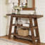 Petite console 47,24 ", table d'entrée en bois massif avec tablettes de rangement à 3 niveaux pour le salon-124965762
