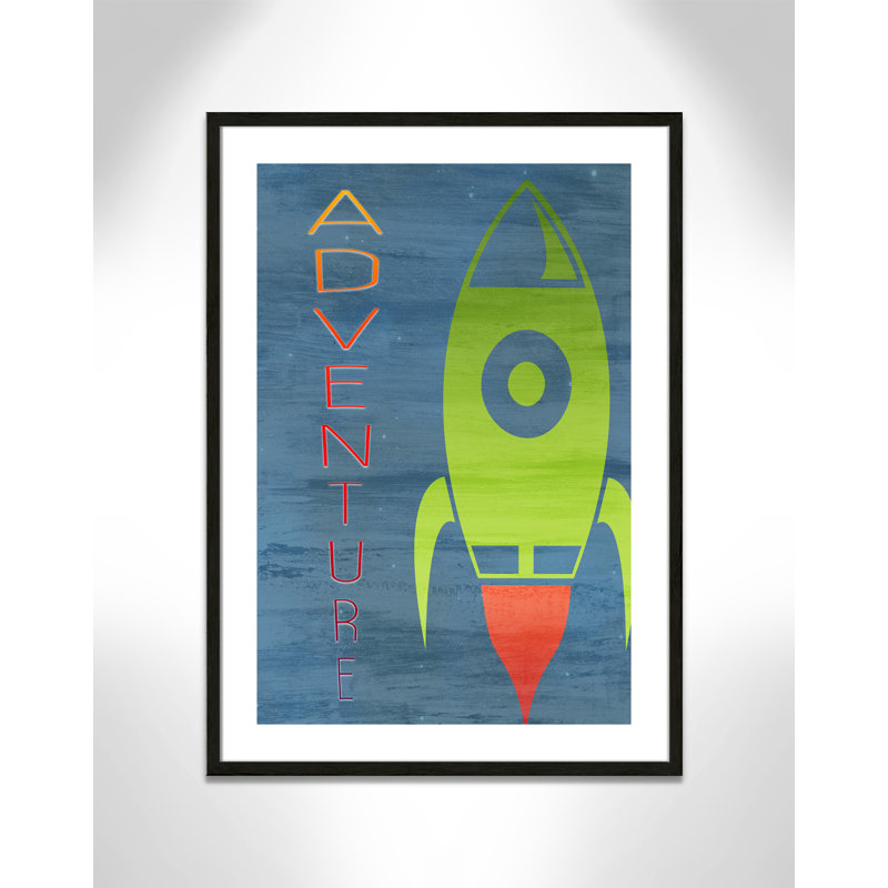 Space Explore 2, impression sur papier, H 34,5 po x l 24,5 po x P 1,18 po, Encadré de boîte à grain de bois noir