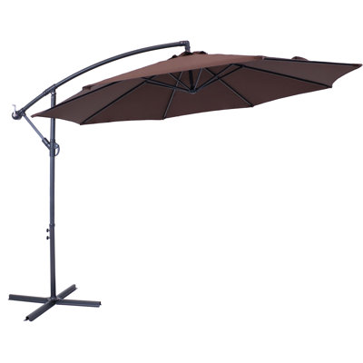 Chalone 95" Steel Offset Cantilever Patio Umbrella with Crank - Brown