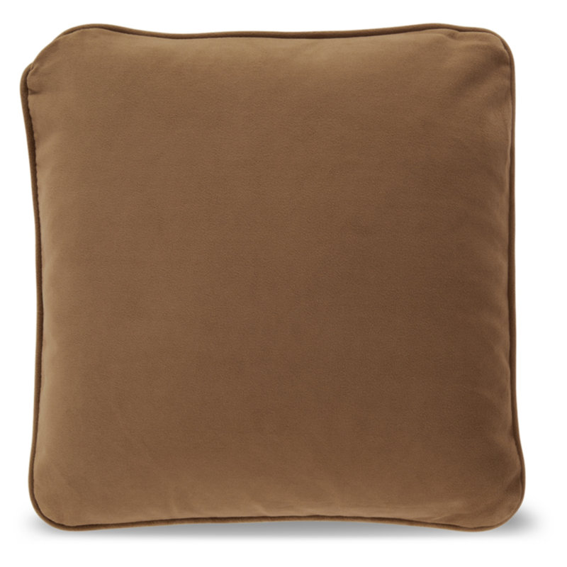 Honey Brown 20" Square Polyester Pillow with Feather Fill