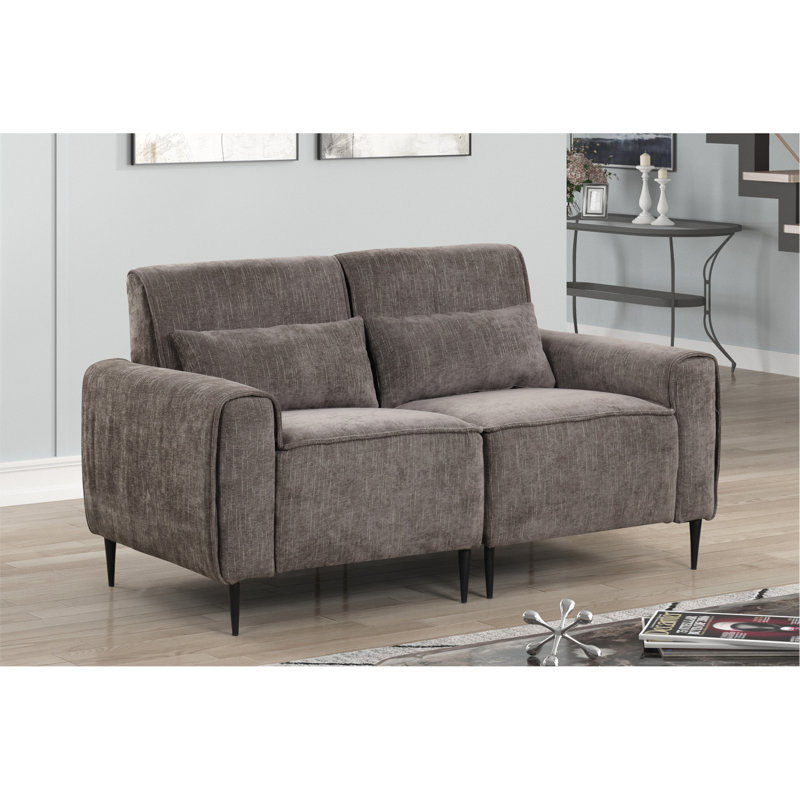 Causeuse rembourrée Kashae, 35" H x 62" W x 35" D, Gris