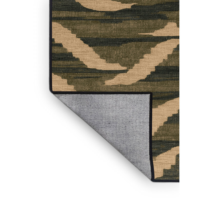 Tapis brun lavable à la machine, Carré 8 pi