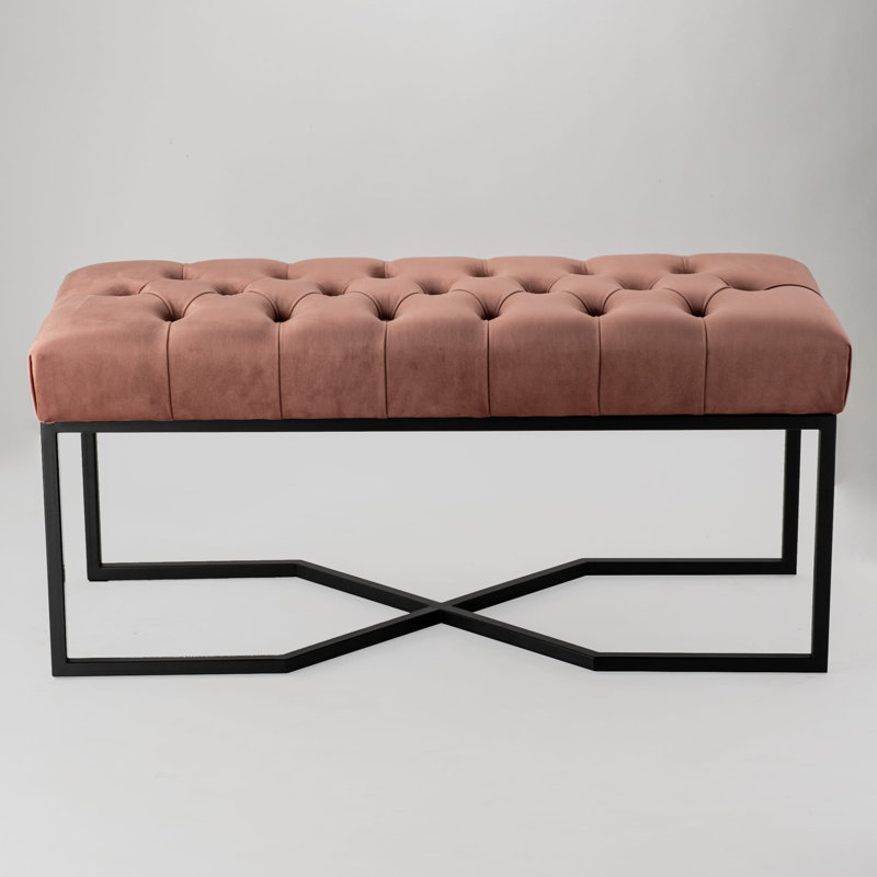 Erald Velvet Upholstered Bench, H40 x W100 x D30cm