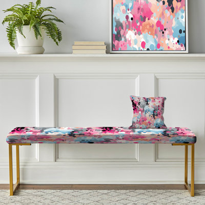 Banc rembourré abstrait rose