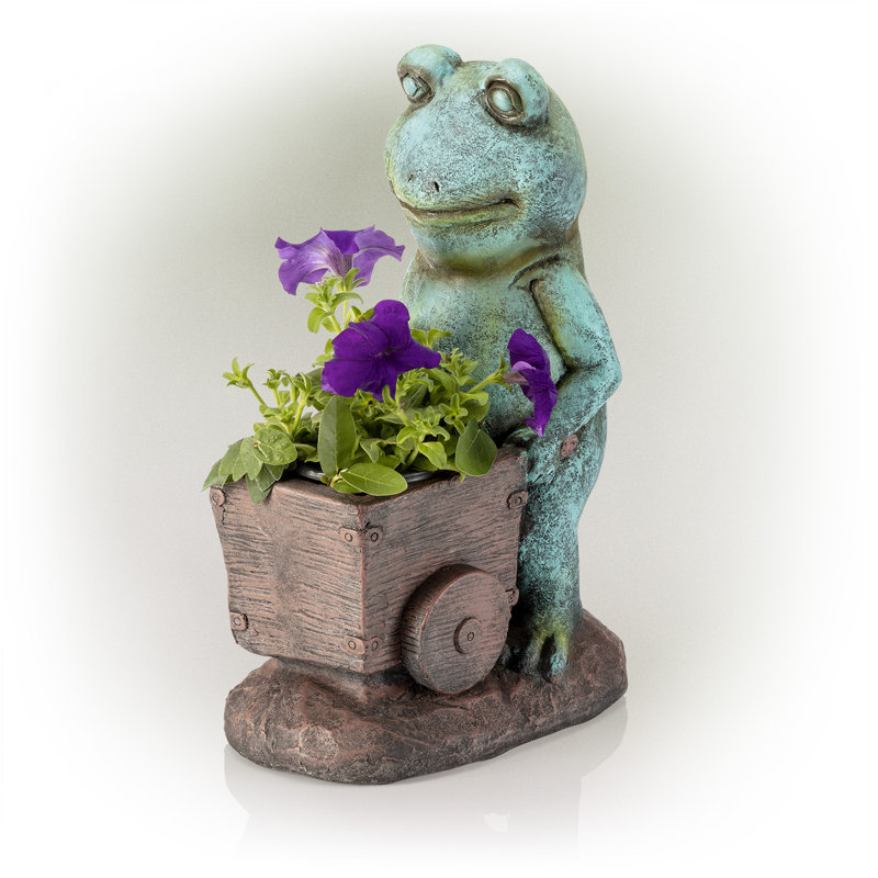Statue de grenouille pensative sleep Seidel, L 7 po x l 11 po x H 15 po