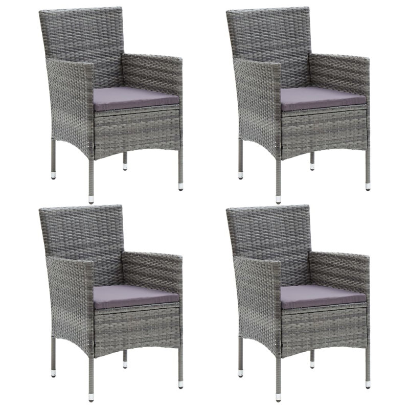 Chaise avec accoudoirs en brun, Gris, Gris