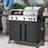 Outdoor Pizza Oven Grill Combo - 5 Burner Propane Gas Grill with Removable Pizza Oven & Side Burner, 74,000 BTU, 4-in-1