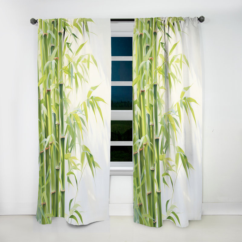 Veerander - Rideau en bambou - Rideau floral obscurcissant - 1 panneau, L 52 po x L 120 po