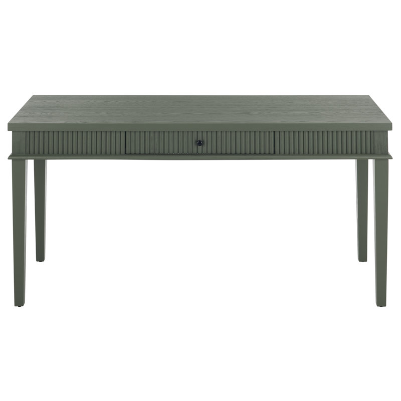 Shelbie 1 Drawer Reeded Desk, Green