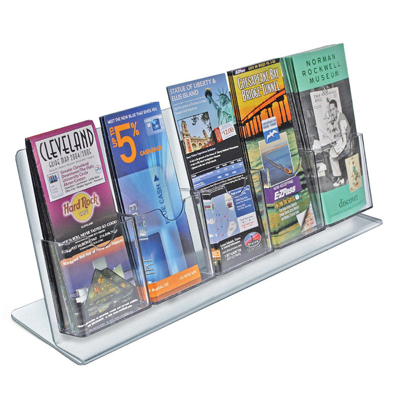 Porte-brochures incliné à cinq poches, ensemble de 2