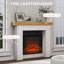 HOMCOM Fireplace Mantel, Solid Wood, Mantel, Natural