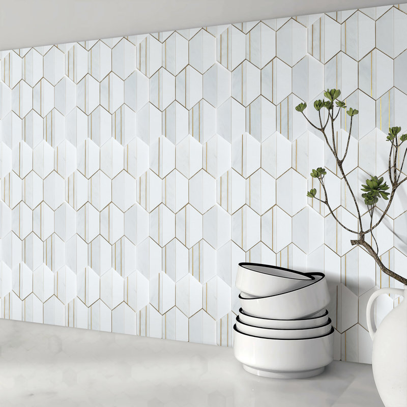 4" x 4" Honeycomb Mosaic Wall & Floor Tile