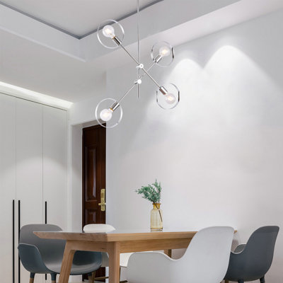 Lustre 4 lumières avec abat-jours ouverts