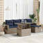  6 Piece Garden Sofa Set With Cushions Brown Poly Rattan Acacia