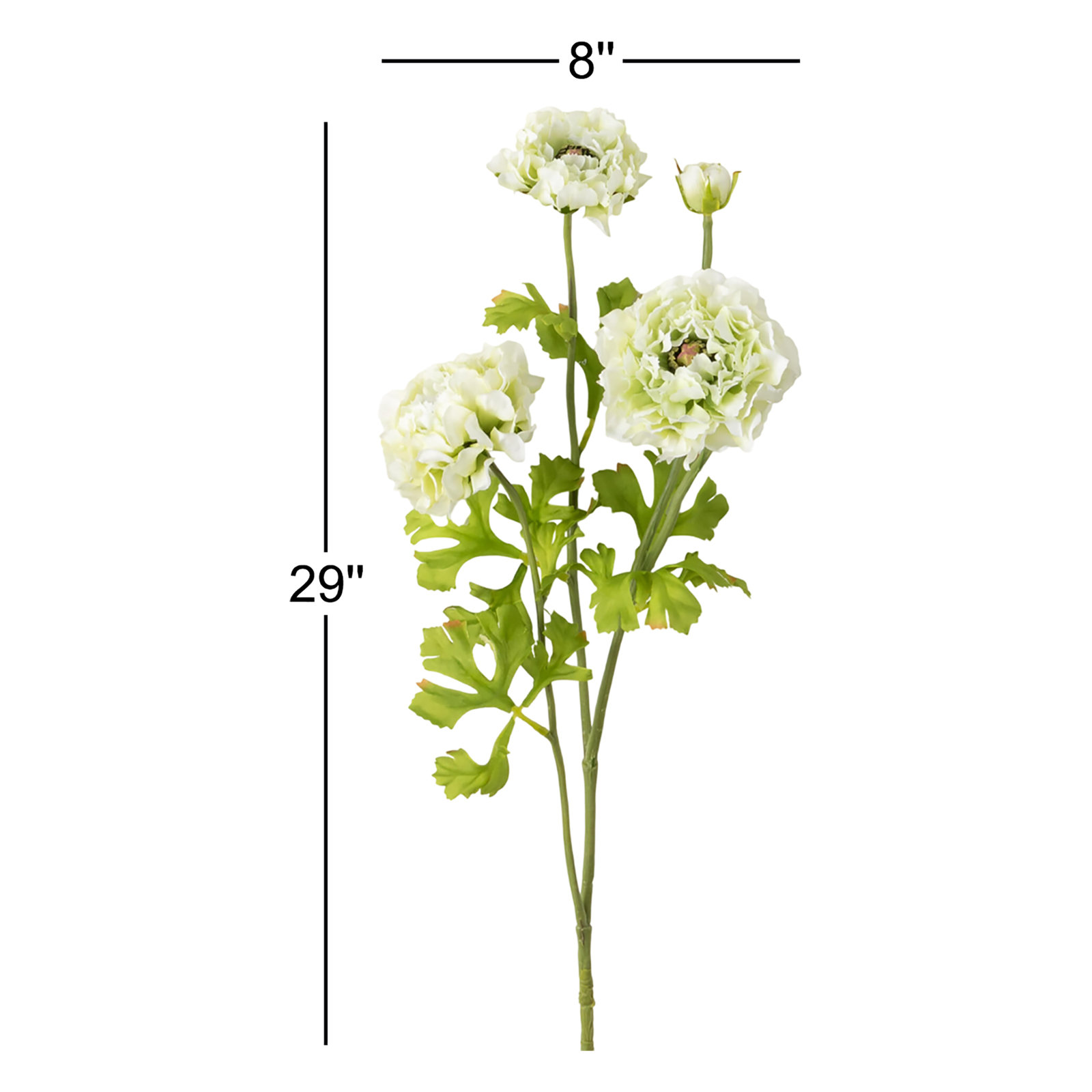 29" Artificial White Ranunculus Spray