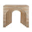 Console sculptée 32,3 x 14,2 x 29,9 po arquée avec faux travertin beige