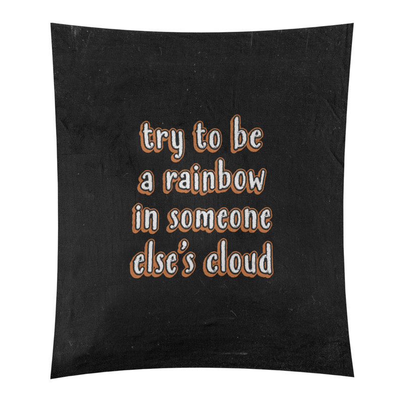 Tableau noir de polyester try to be the arc-en-ciel tapisserie, H 80 po x l 68 po, Orange
