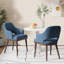 Chaise rembourrée moderne avec pieds en bois de noyer-468634091-469460055