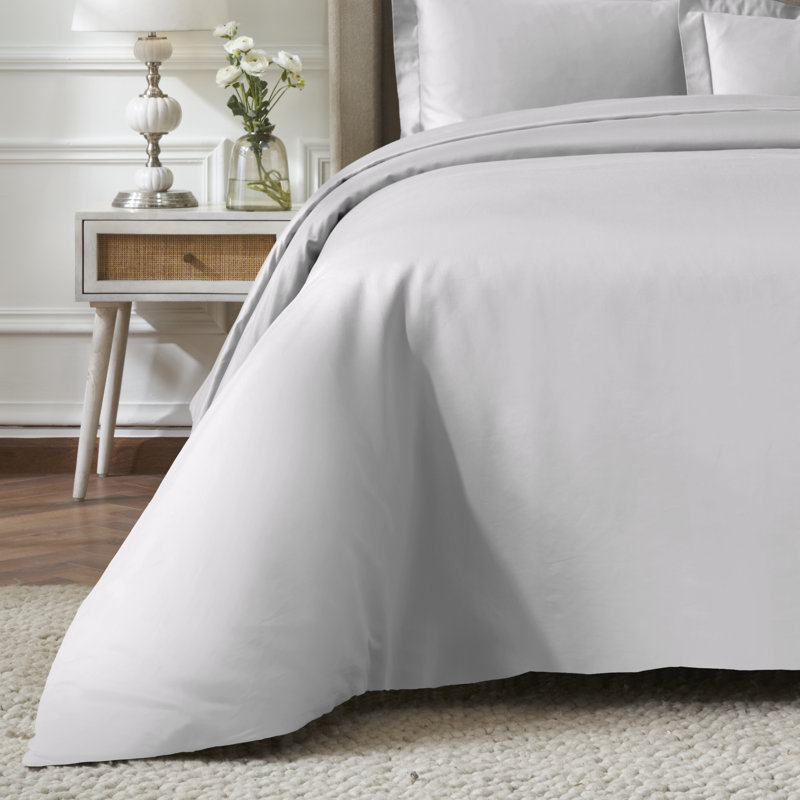 Ensemble de housses de couette en coton égyptien de luxe à densité de tissage 1500 fils, Platine