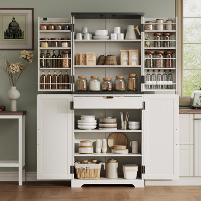 Armoire de rangement 72 po avec 12 portes, 6 tablettes réglables et 1 tiroir caché