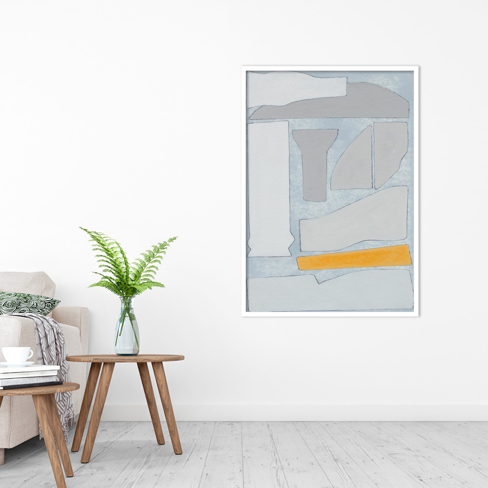 Femi "Elements of the Chateau II" Print, White, 41" H x 29" W x 1" D
