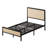 Metal Bed Frame with Rattan Headboard-795227635-797003971
