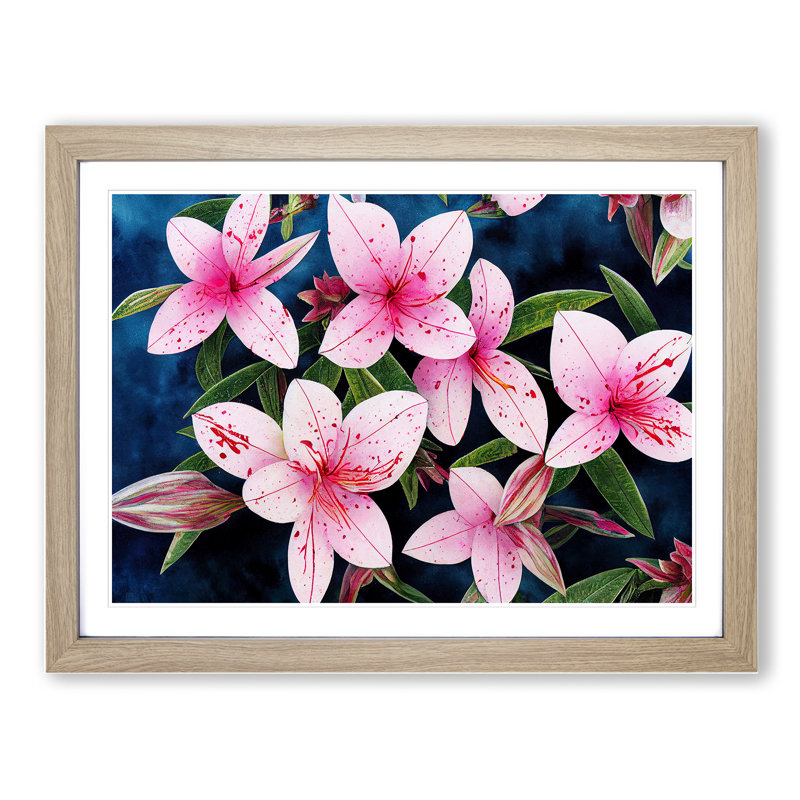 Rhododendron Flower - Single Picture Frame Print, 34cm H x 46cm W x 2cm D, Oak Framed