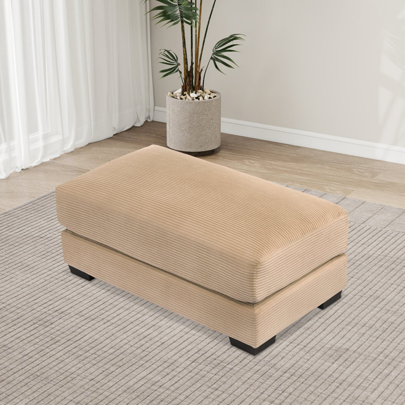 46" Rectangle Corduroy Ottoman , Camel