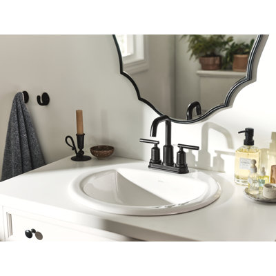 Lavabo de comptoir blanc en porcelaine vitrifiée, 19 x 8,25 pouces avec finition en porcelaine