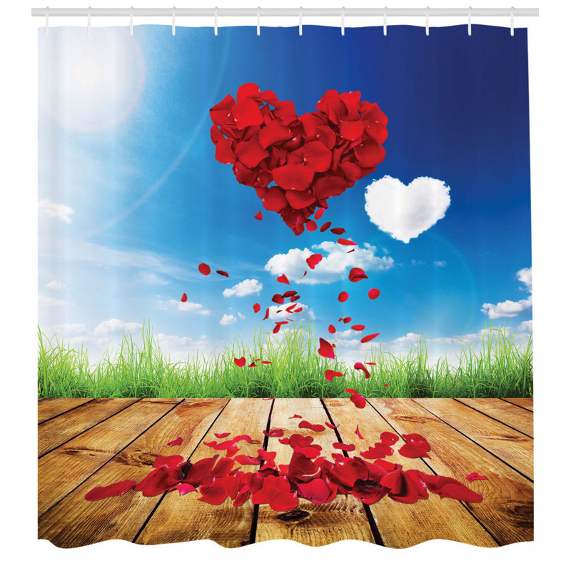 Shower Curtain with Hooks Included, 70" H x 69" W