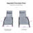 3 pcs Outdoor Chaise Lounge Set Oversized Aluminum Patio Set with Side Table-1863458490