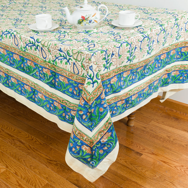 Missty Rectangle Floral Cotton Tablecloth, 108" x 72"